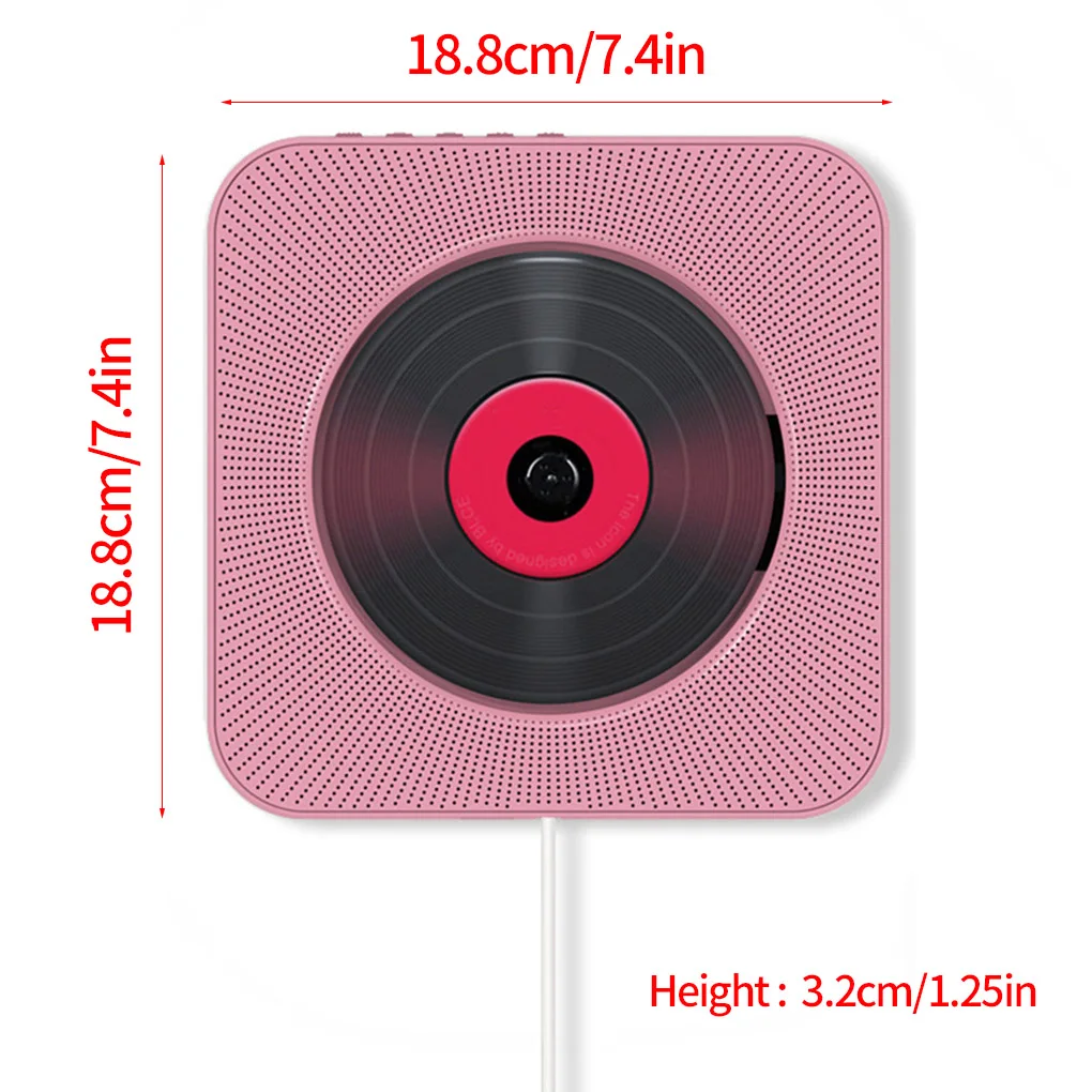 Bluetooth 4.2 Wall Mounted CD Player with Remote