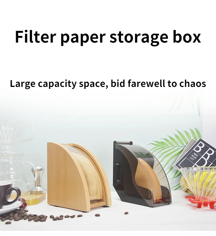 coffee barfilter paper storage rack Hand Drip Coffee Filter Paper Holder Storage Rack with Acrylic Cover Dispenser Tools | Дом и сад