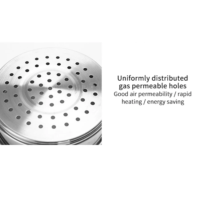 20CM Stainless Steel Thickening Double Ear Steamer Kitchen Tools 5