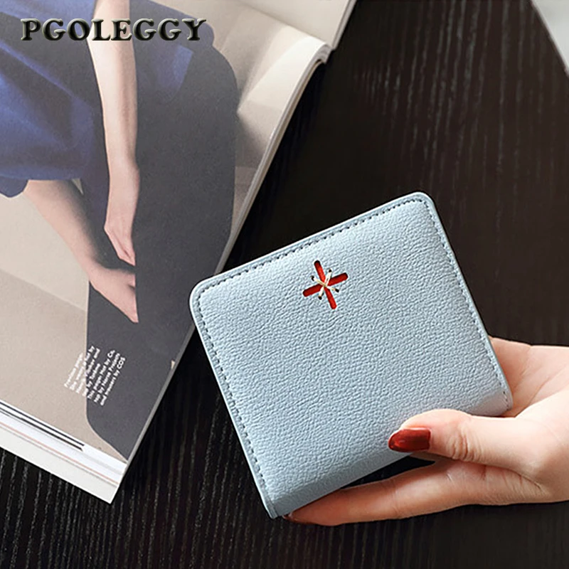 Rouge Portefeuille Femmes Cuir PU Petite Porte-Monnaie Zippé Femmes