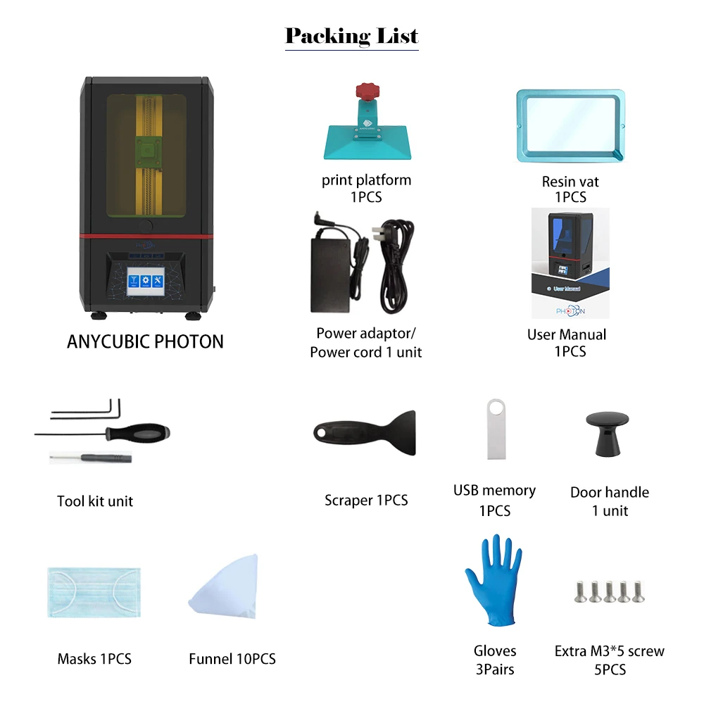 Anycubic Фотон SLA 3d Принтер lcd 405nm УФ свет-отверждения рабочего стола офлайн печать impressora 3d Смола 3d Принтер Комплект impresora 3d