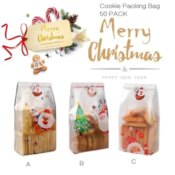 

50Pcs Translucent Plastic Cookie Candy Packaging Bags Cupcake Wrapper Self Adhesive Bags Birthday Party Wedding Decorations Bag
