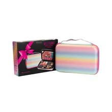 Missyoung Makeup Set Professional Eyeshadow Eyeliner Eyebrow Pencil Blush Lip Glaze High Gloss Repair All-in-one Gift Box