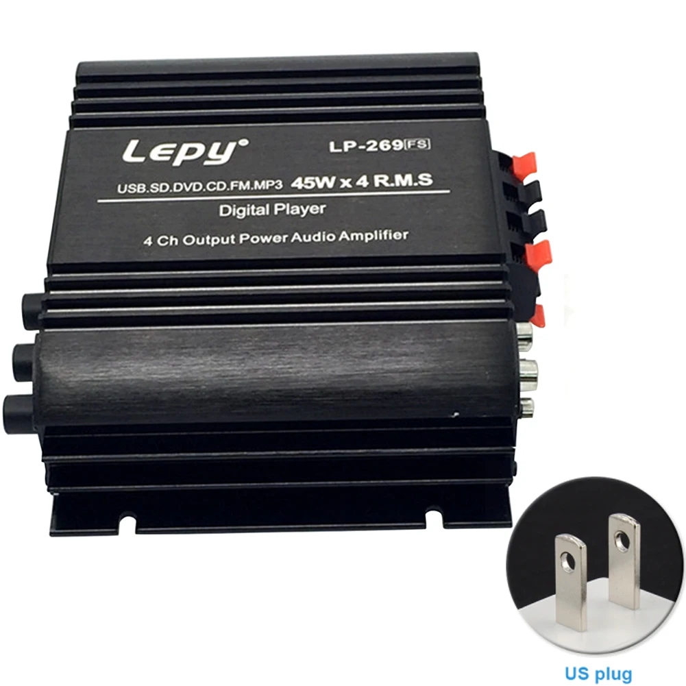 

LP 269S 4 Channel Player Electronic Digital Sound Universal Bluetooth Mini Multimedia Adapter Car Audio 12V 5A Power Amplifier