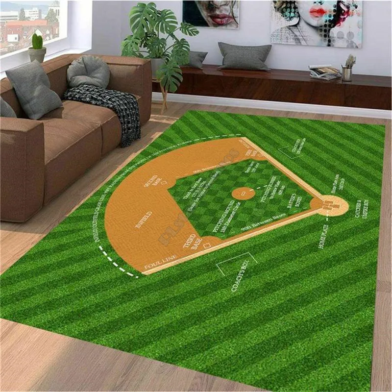Premium Baseball Rug 3D All Over Printed Non-slip Mat Dining Room Living Soft Bedroom Carpet 01 | Дом и сад