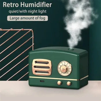 

200ML Portable Air Humidifier Retro Radio Ultrasonic Silent USB Aroma Essential Oil Diffuser Home Car Office Air Purifier