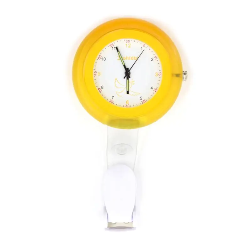 

Fashion Nurse Watch Brooch Plastic Clip White Dial Quartz Pocket Nurse Watches 19QC