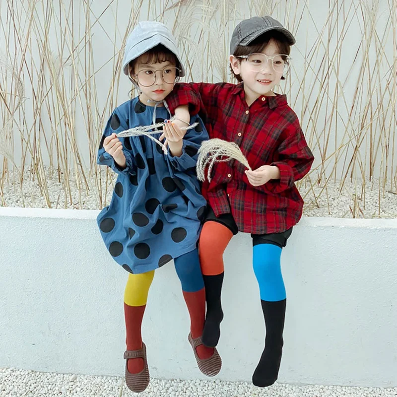 Baby Stocking Autumn Winter Tights Baby Toddler Kid Girl Patchwork Color Stockings Soft Cotton Warm Pantyhose Children's Tight