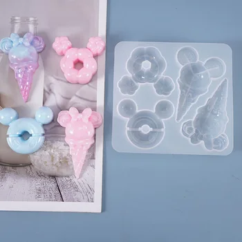 

DIY Crystal Epoxy Mold Ice Cream Ice Cream Donut Pendant Decoration Silicone Mold
