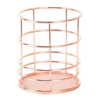 

Nordic iron art golden storage pen holder Dining table chopsticks cage basket home desktop kitchen utensils storage
