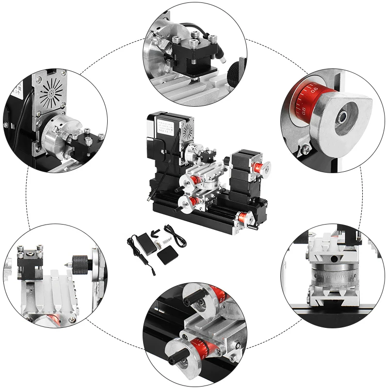 60 Вт 12000 об/мин мини металлический токарно-ротационный станок DIY инструмент для обработки дерева токарный станок Модель инструмент фрезерный станок комплект