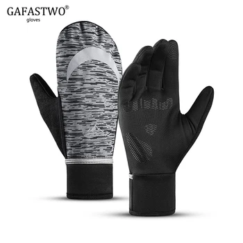 

Winter Cycling Gloves Mens Outdoor Plus Velvet Thick Warm Bag Refers To Dual-Use Non-Slip Waterproof Sports Windproof Reflective