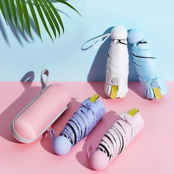 

Mini Capsule Umbrella Windproof anti-UV Protection Folding Umbrella Travel Rain Women Umbrella Pocket Children Umbrella