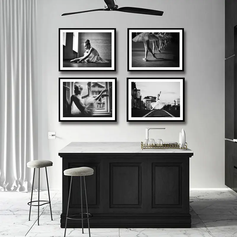 Figure-Dancer-Girl-Ballet-Poster-and-Print-Canvas-Art-Painting-Wall-Art-Black-and-White-Picture (3)