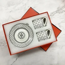 Classic European Bone China Coffee Cups and Saucers Tableware Coffee Plates Dishes Afternoon Tea Set Home Kitchen With Gift Box