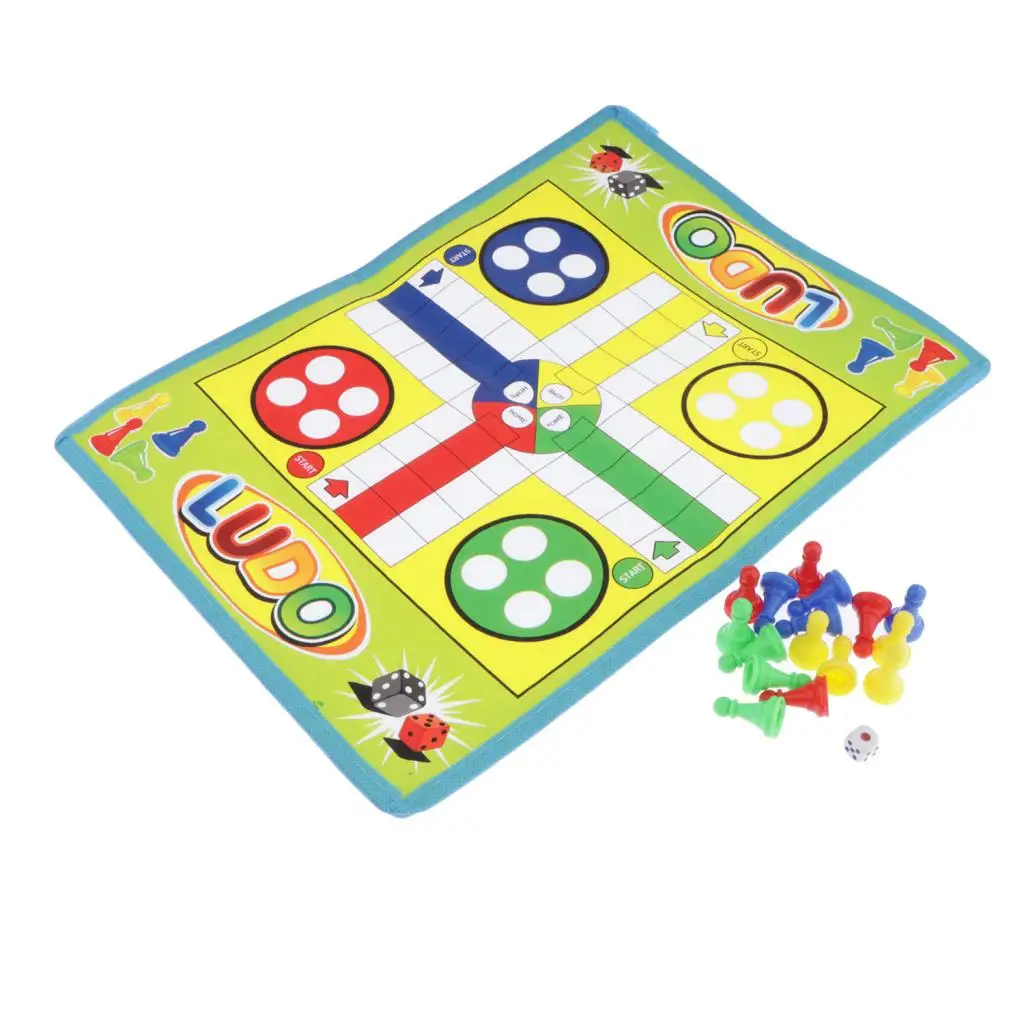 Flying Ludo Chess Game Folded Chessboard For Kids Parent Chess Board Game