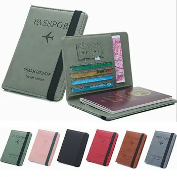 

IC Holder Slim Leather Travel Passport Wallet Holder Blocking ID Card Holder Case Cover Coin Purse