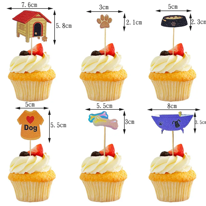Happy Birthday Cake Topper Decoration Dog House Shirt Animal Dog Bones Anniversaire Party Diy Baking Cupcake Toppers Xmas Gift Cake Decorating Supplies Aliexpress
