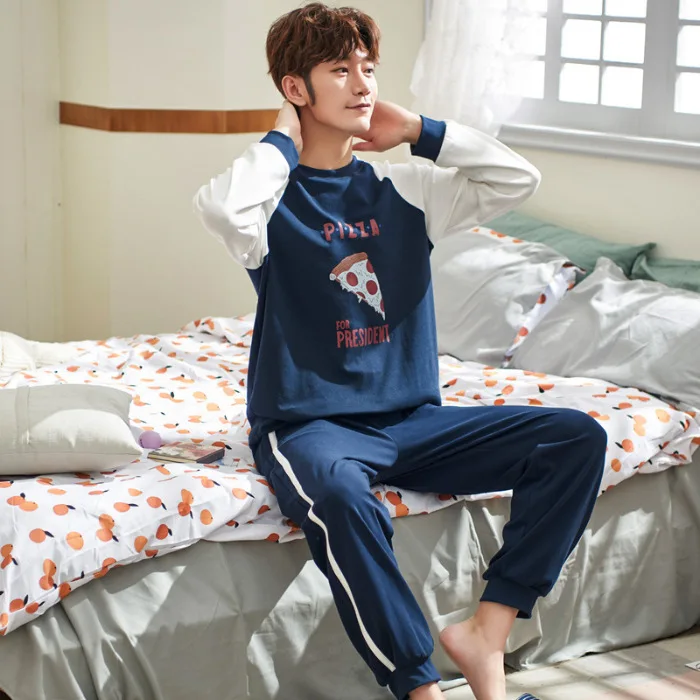 

Spring And Autumn Men's 6535 Cotton Long Sleeve Trousers Korean-style Men Young And Middle-aged Thin Japanese Korean Home Wear T