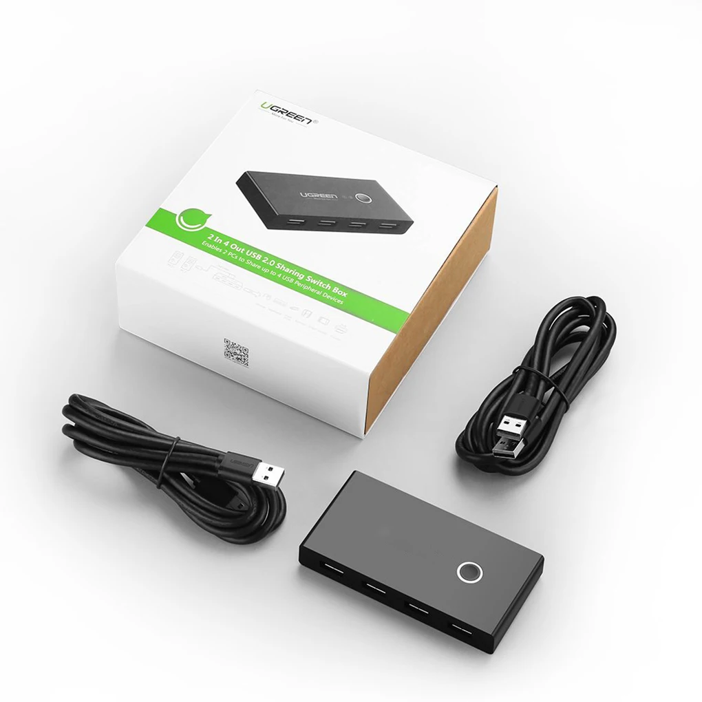 USB Переключатель Селектор 2 компьютеры обмен 4 USB устройства периферийный коммутатор коробка концентратор для мыши Клавиатура принтер