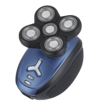 

Fashion Electric Shaver Hair Removal Beard Trimmers Stainless Steel 5 In 1 Blue Hair Clipper Trimmer For Men Haircut Machine