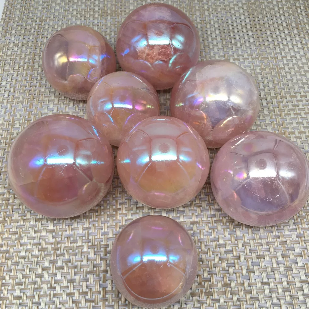 Titanium aura rose quartz crystals ball (12)