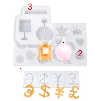 

Coin Symbol Logo Mousse Cake Mold Perfume Lipstick Silicone Mould Chocolate Fondant Mold Creative Baking Cake Decorating Tools