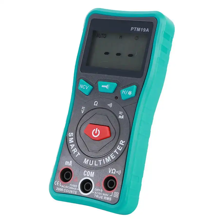 LCD Display Digital Smart Multimeter DC AC Voltage Current Resistance NCV Tester Meter PTM19A