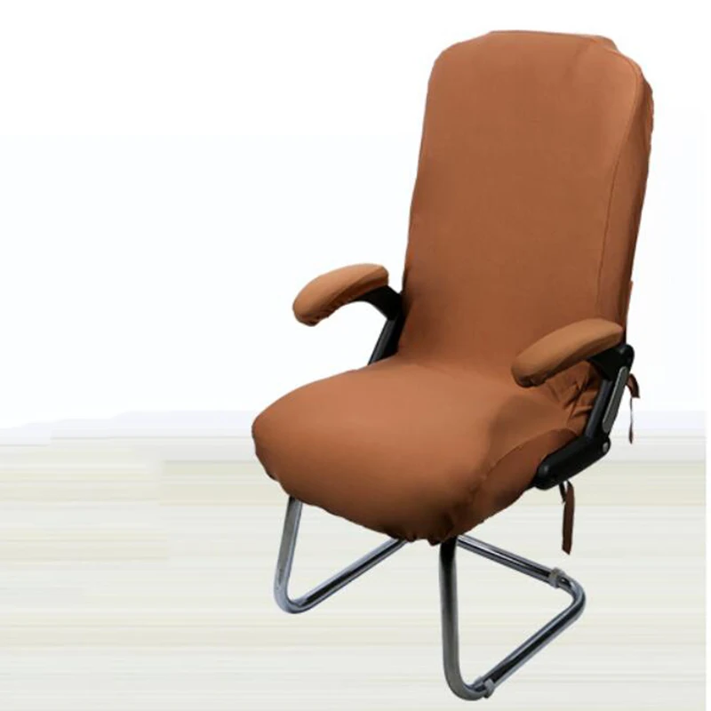Чехол для кресла офисный чехол для кресла спандекс эластичный чехол для сиденья для компьютера чехол для кресла обеденный чехол для офисного стула чехол - Цвет: Coffee