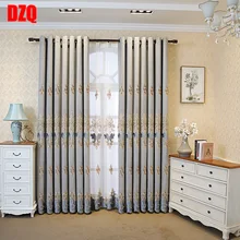 

2022 new European Style Golden Phoenix Tail Paste Velvet Embroidered Curtains for Bedroom Living Room Blackout Curtains Custom