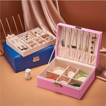 

Split Design Ring Earrings Organizer Ear Studs Jewelry Display Stand Holder Rack Fashion Showcase Plate Waterproof Storage Box