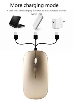 

2.4G Wireless Mouse Computer Bluetooth Mouse Silent For PC Bluetooth 5.0 Silent Dual Mode Rechargeable Mouse For Laptop