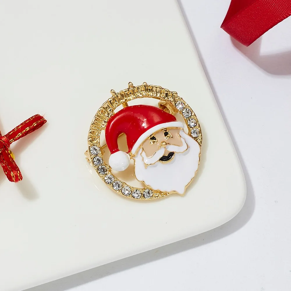 Merry Christmas броши на булавке милый Санта Клаус шляпа прекрасный Лось подарок эмаль значок брошь год Рождество Санта Клаус брошь с животными