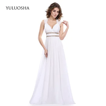 

YULUOSHA Evening Dress 2020 Sexy V-Neck Sleeveless Backless Party Prom Formal Gowns Long Dresses Evening Vestidos Robe De Soiree
