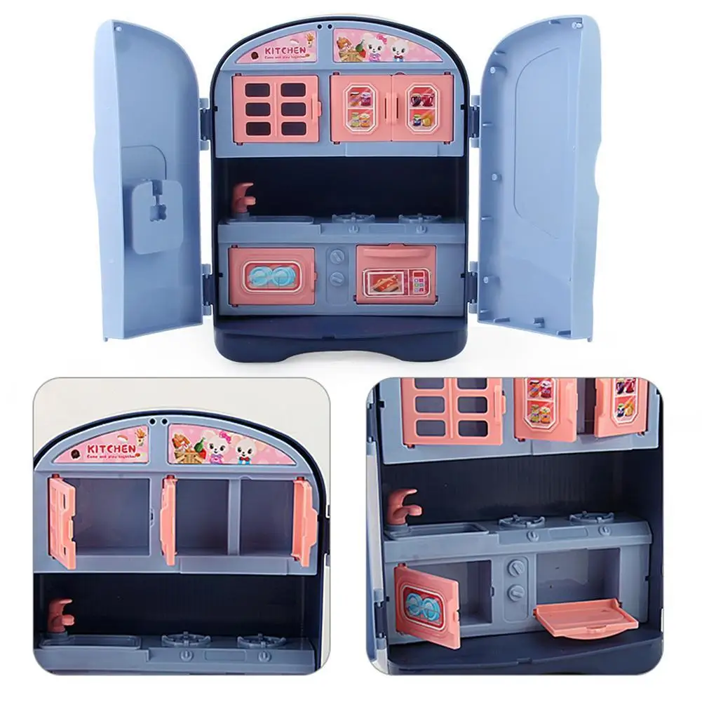 

1 Set Simulation Refrigerator/cupboard Children Pretend House House Toys Miniatures Kitchen Play Accessories Play Doll Kids E7O5