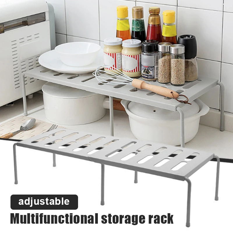 

Adjustable Multi Purpose ABS Organizer Shelf for Kitchen Bathroom Livingroom TN99