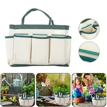 

Hot sale 8 pockets 600D Oxford gardening hand tool storage bag with handle and elastic shoulder strap gardening tool bag