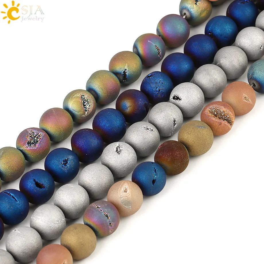 

CSJA 16mm Natural Stone Mineral Beads Round Raw Loose Bead for Hand Craft DIY Jewelry Making Bracelets Necklace Accessories G234