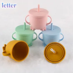 Tasse d'apprentissage à boire en Silicone sans BPA pour bébé, en paille, pour le stockage des aliments, souple, anti fuite 