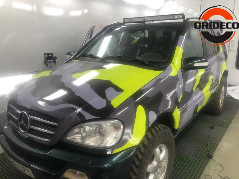 fluorescent green gray camo vinyl sticker 11