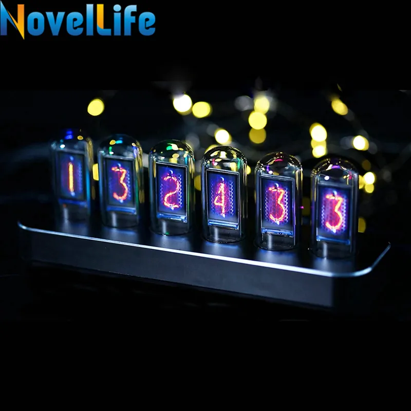 NovelLife Tube Clock Nixie Tube Clock Kit Digital Calendar Stopwatch 6 Bit LCD Time Photo Display