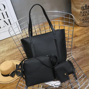 

4 Pcs set Women's Fashion Totes Bags Handbag Large Capacity Shoulder Bag Purse