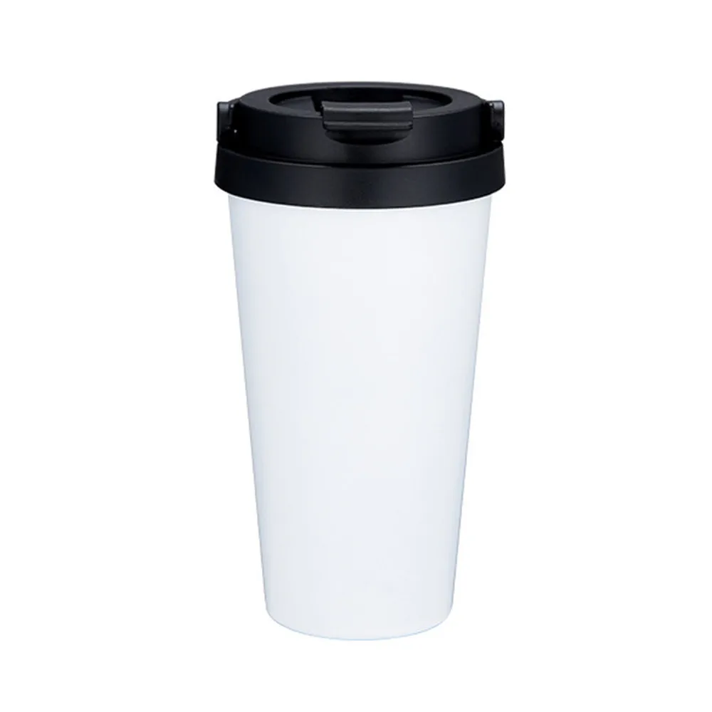 Модные кофейные чашки из нержавеющей стали с двойными стенками, изолированные вакуумные кружки с крышкой, однотонная чашка-кружка, кухонные инструменты - Цвет: Белый