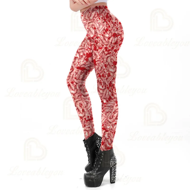 Halloween Women Leggings Horror Halloween Leggings Women Elastic Band Skin Leggings