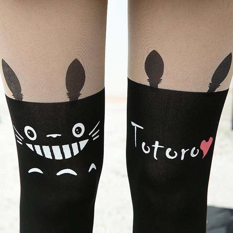 Anime cartoon stockings cat loving heart bear totoro devil Kumamon bowknot cute fun sweet women cotton stockings cosplay kawaii - Цвет: 9