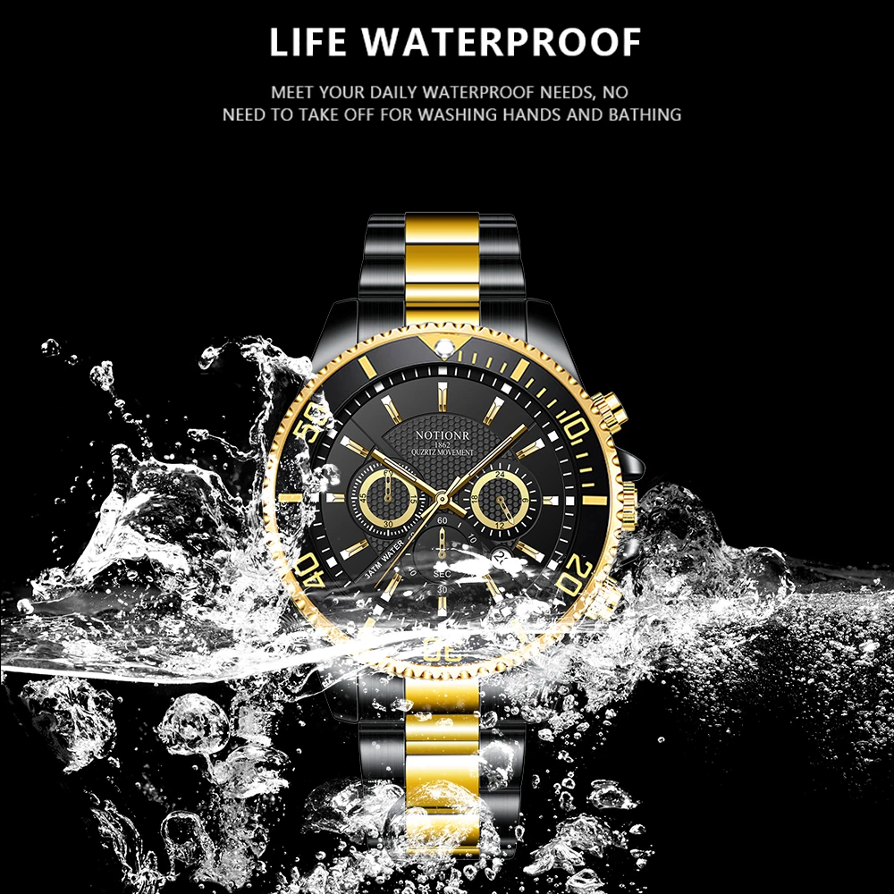 Luxury Mens Stainless Steel Watches Fashion Men Sport Waterproof Quartz Wrist Watch Man Business Leather Watch relogio masculino
