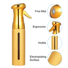 250 мл пустая бутылка-распылитель Золотая алюминиевая бутылка для спрея для волос инструмент для волос водный распылитель для укладки растений для чистки домашних животных