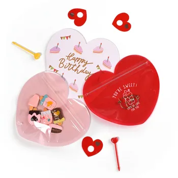 

2020 new 500pcs Sweetheart packaging bag self sealing bag love peach heart creative Niuzha sugar packaging bag gift bag