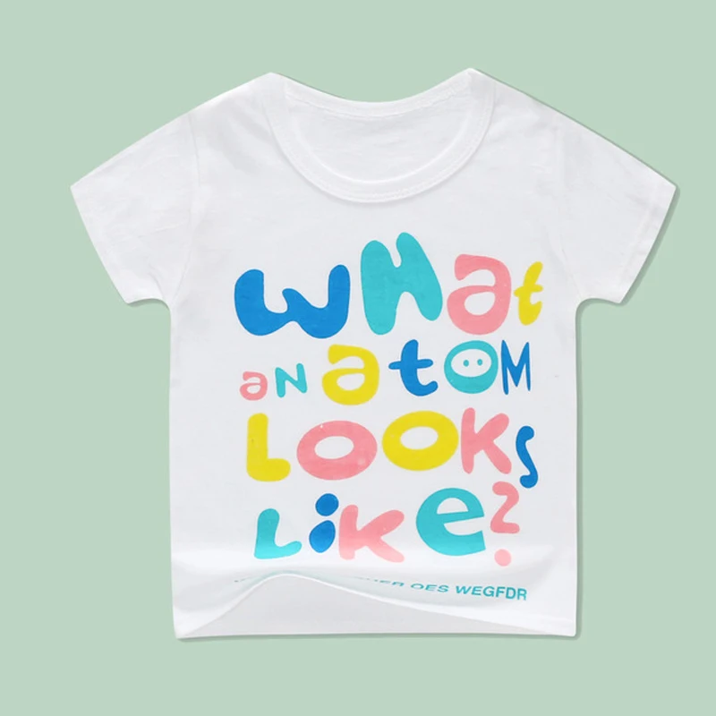 White Animal Print Casual T Shirt For Boys Girls Clothing Summer Cotton Short Sleeve Tee Shirts Baby Kids Tops Cartoon Tee (18)