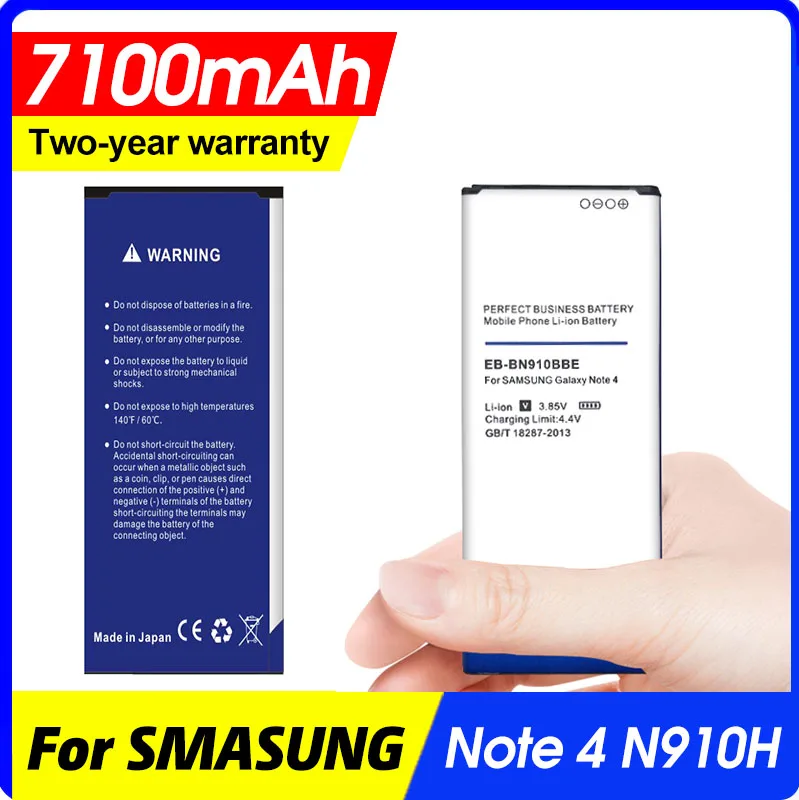 Аккумулятор 7100 мА · ч EB-BN910BBE мА · ч для Samsung GALAXY note 4, N910A, N910U, N910F, N910H, 3220 мА · ч, с NFC EB-BN910BBU